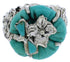 Turquoise Flower Dragonfly Silver Southwestern Ring Size 5-3/4 YX89598
